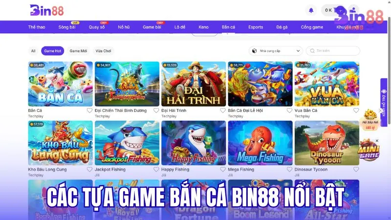 Các tựa game Bắn Cá BIN88 nổi bật
