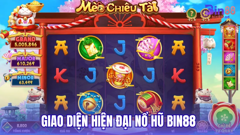 Giao diện và công nghệ hiện đại của sảnh Nổ Hũ BIN88