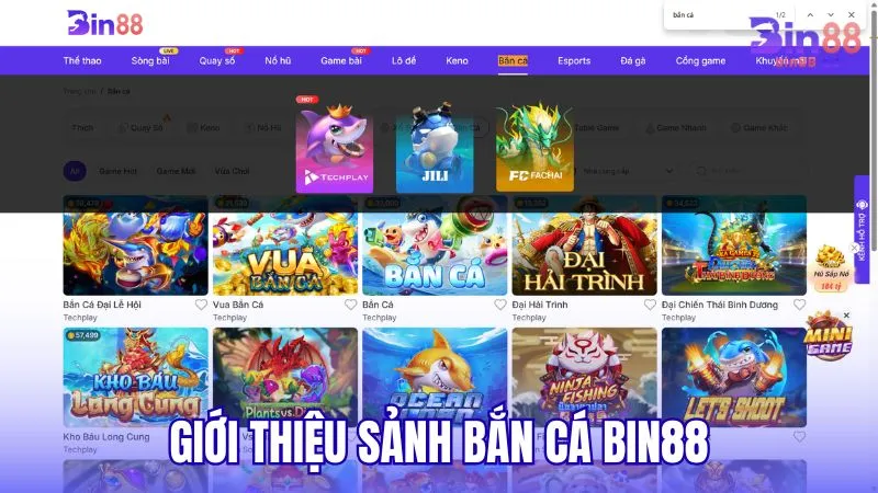 Giới thiệu sảnh Bắn Cá BIN88